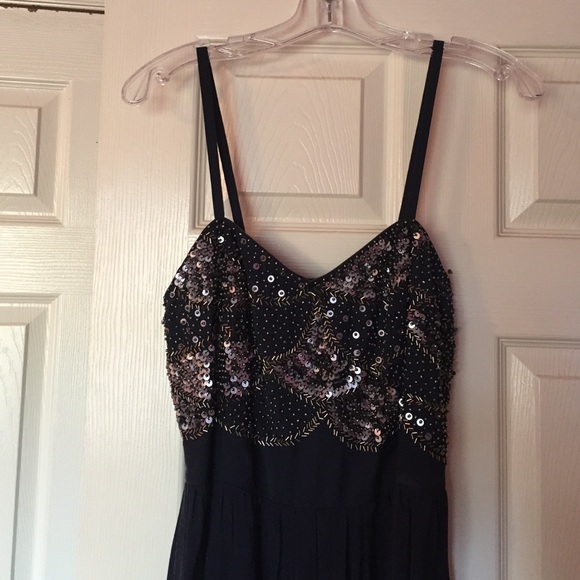 Modcloth Black Sequin Prom Dress - Picture 1 of 8